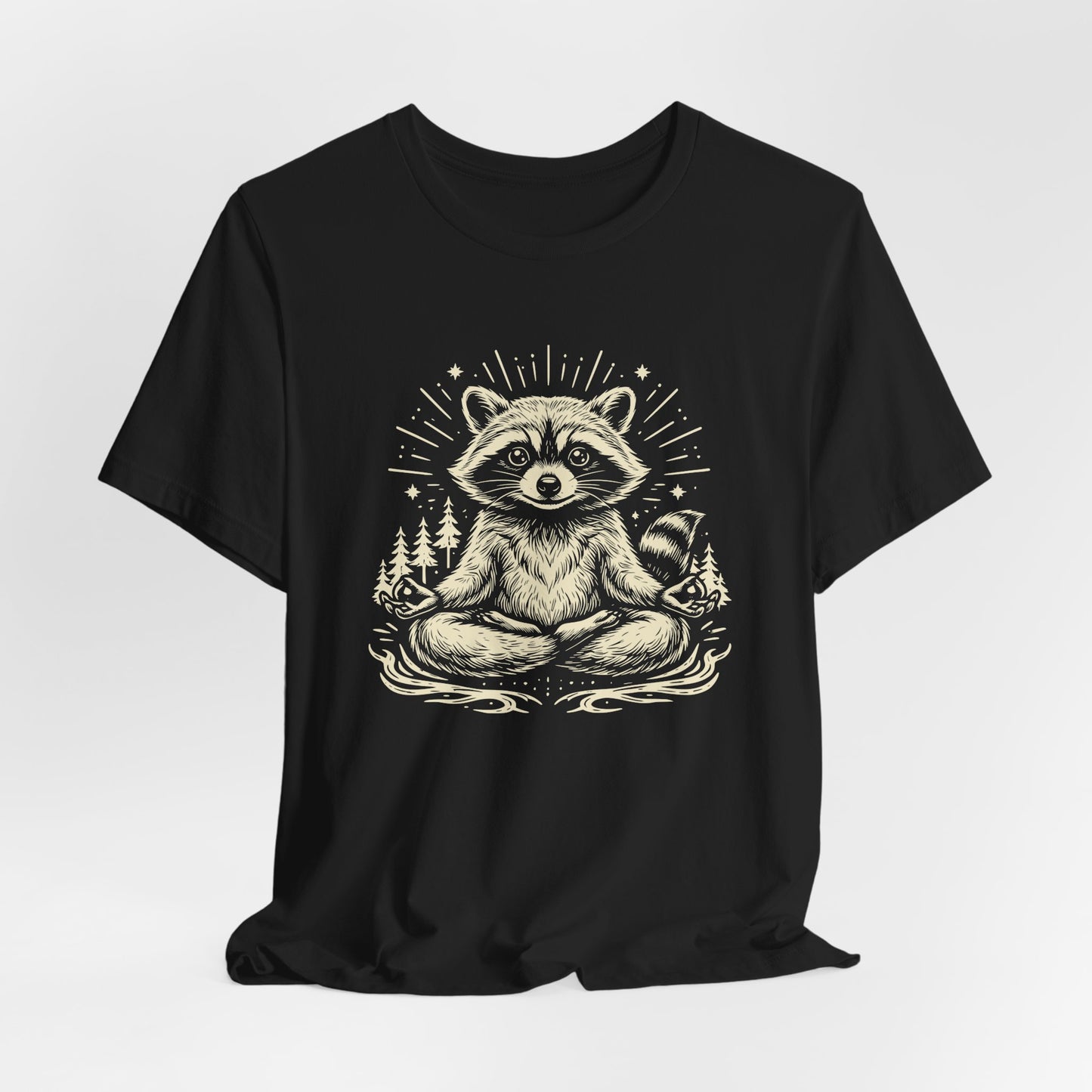 Cute Meditating Raccoon – Animal Spirit Tee