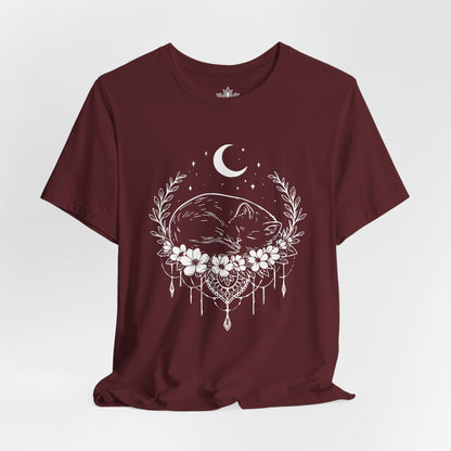 Sleeping Cat -  Moon Meditation Yoga Tee