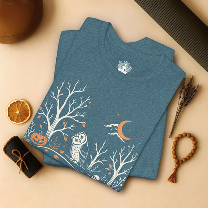 Namaste Forest Owl Halloween Edition Tee