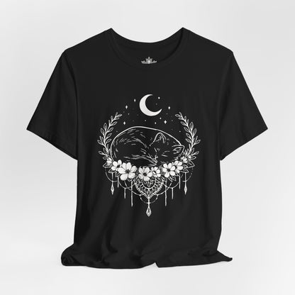 Sleeping Cat -  Moon Meditation Yoga Tee