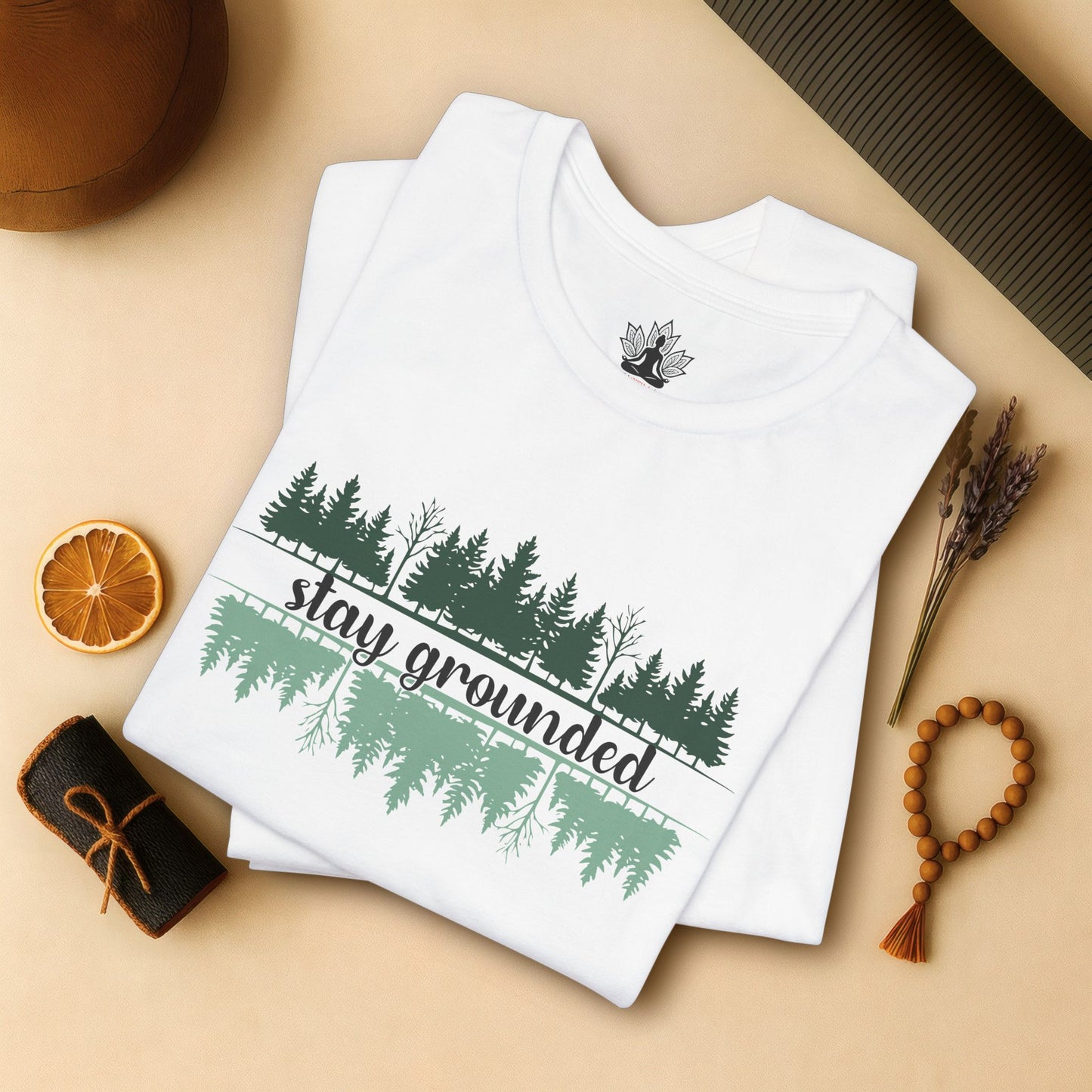 Stay Grounded – Mindful Forest Reflection Tee