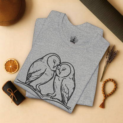 In Stillness We See – Heart Owl Meditation Tee