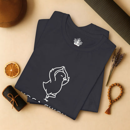 Minimalist Yoga Chick – Cute Mindful Humor Tee