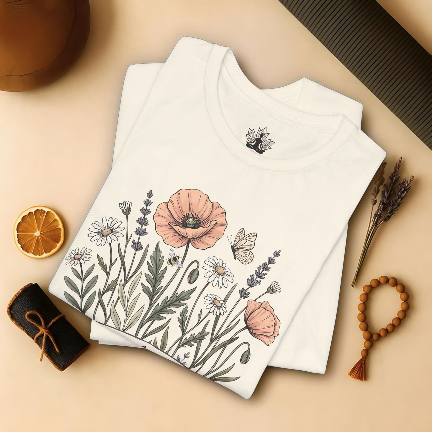 Earth Laughs in Flowers – Mindful Floral Quote Tee