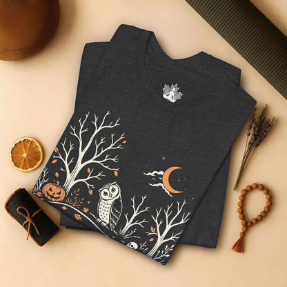 Namaste Forest Owl Halloween Edition Tee