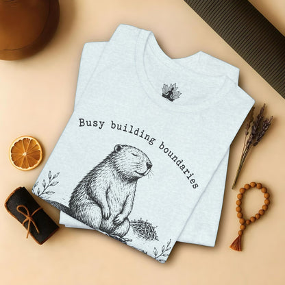 Busy Building Boundaries Beaver Tee