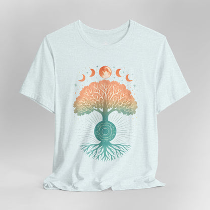 Mystic Roots Rising - Pastel Lunar Mandala Tee