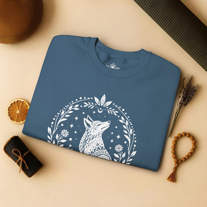 Boho Mandala Fox Linocut Sweatshirt