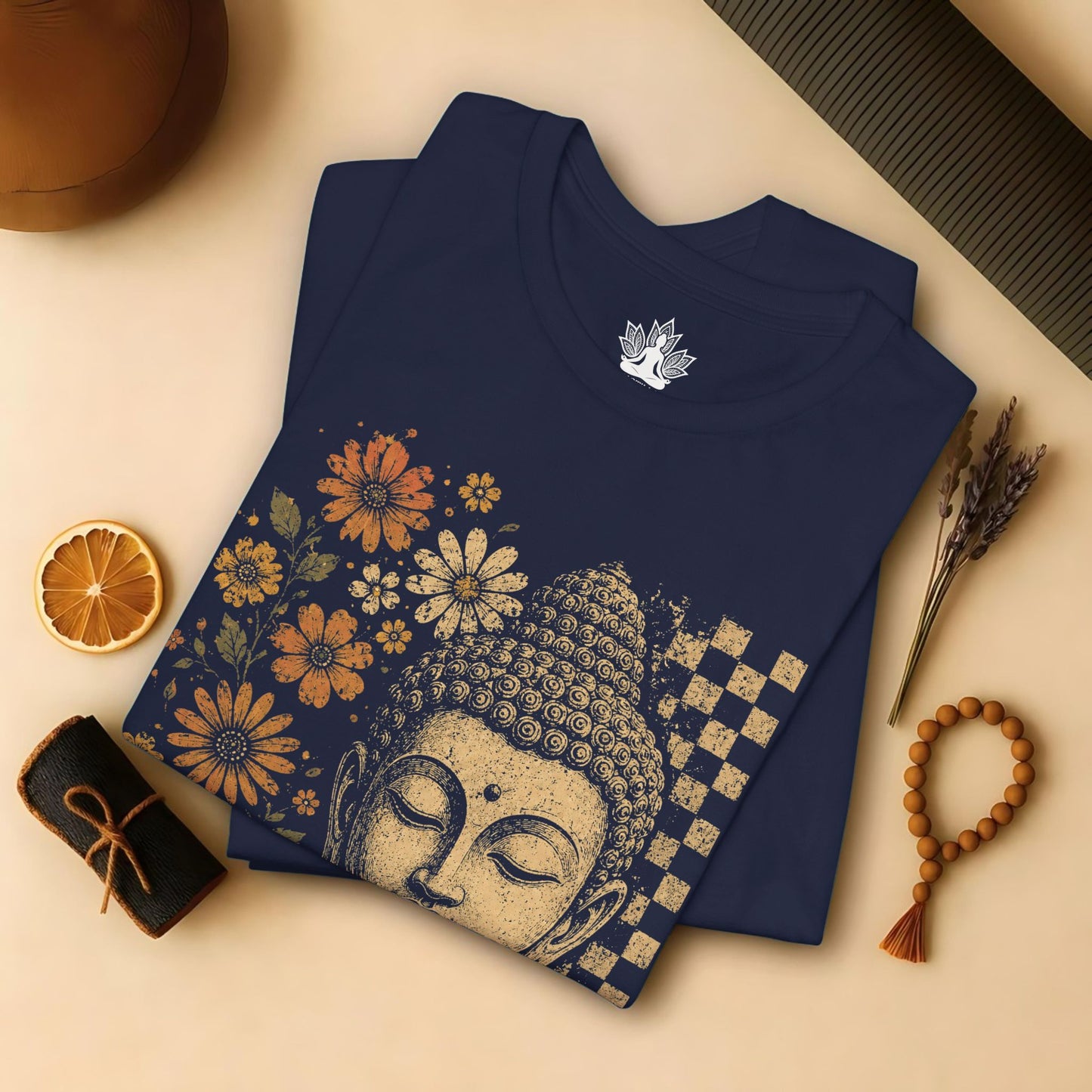 Retro Buddha & Flowers Tee