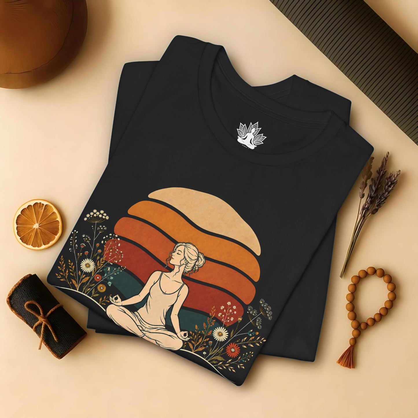 Retro Sunset Meditation Tee