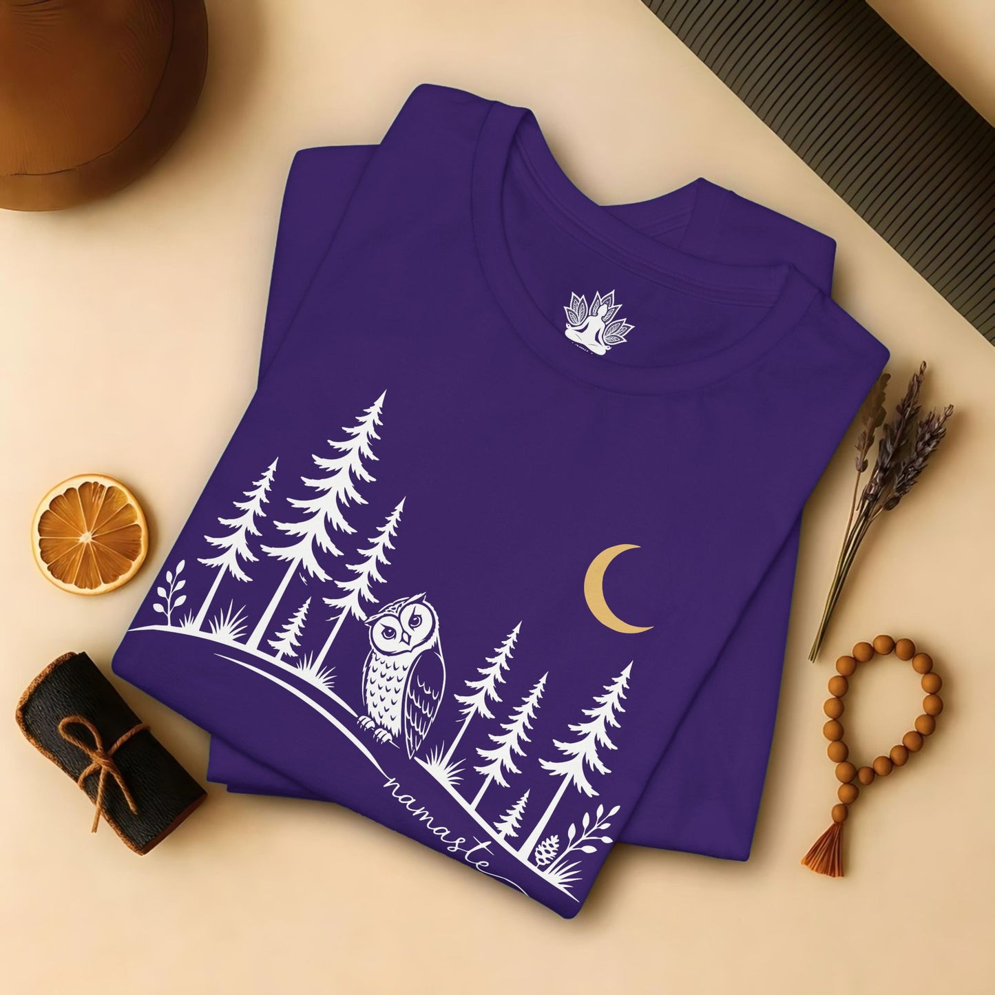 Namaste Forest Owl Tee