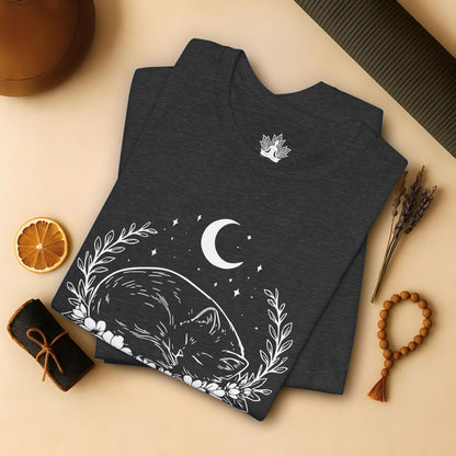 Sleeping Cat -  Moon Meditation Yoga Tee