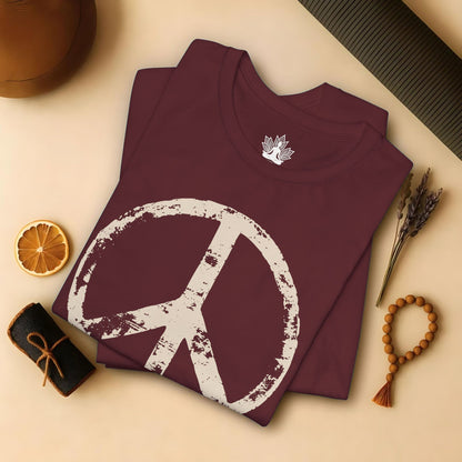 Vintage Peace Symbol Light Print Tee
