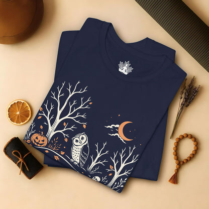 Namaste Forest Owl Halloween Edition Tee