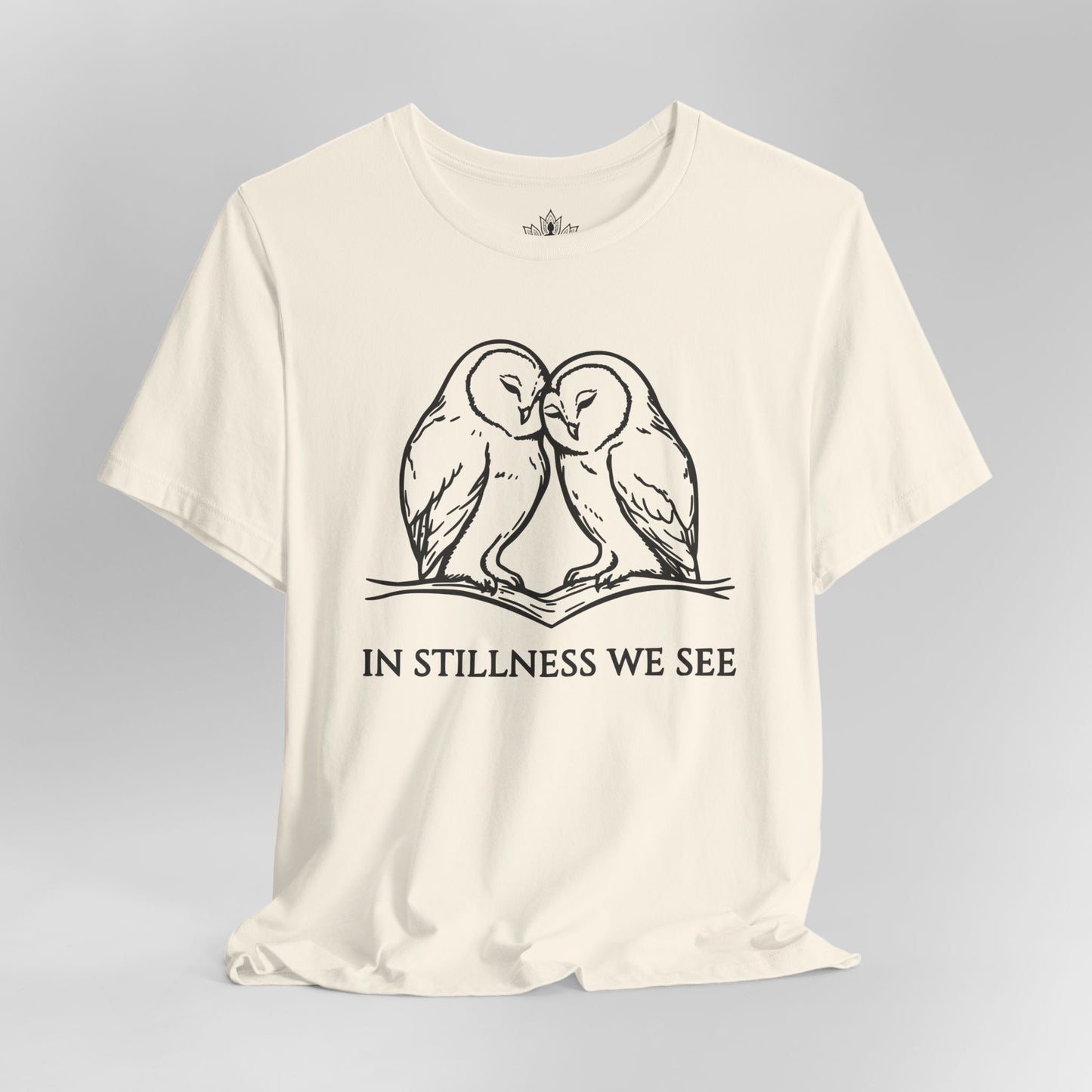 In Stillness We See – Heart Owl Meditation Tee