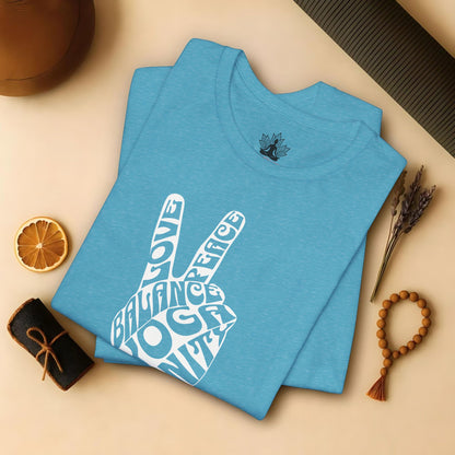 Peace Hand – Retro Word Art Tee