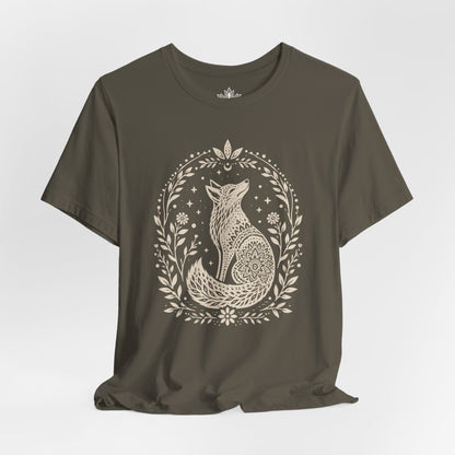 Boho Mandala Fox Linocut Tee