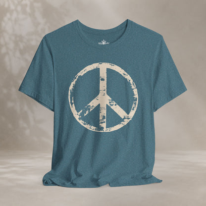 Vintage Peace Symbol Light Print Tee