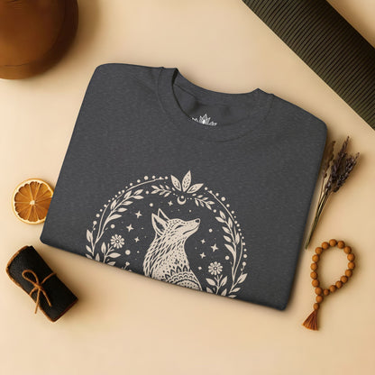 Boho Mandala Fox Linocut Sweatshirt