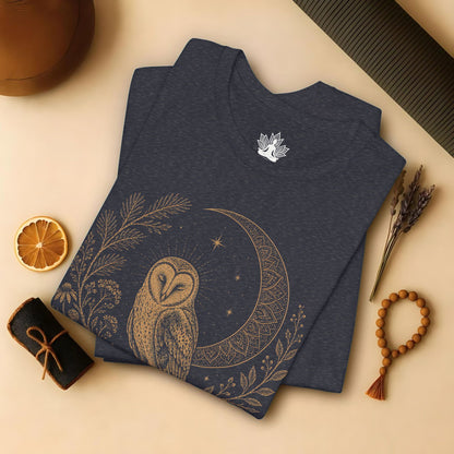 Barn Owl Mandala Moon Tee