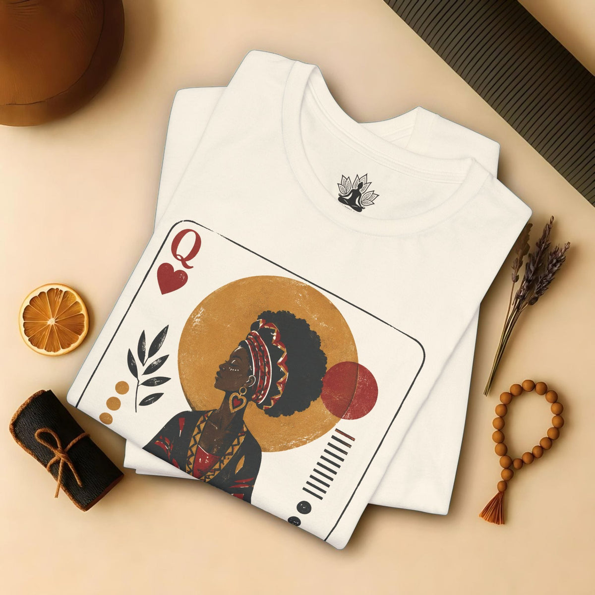 Printify T-Shirt Queen of Hearts Meditation Tee Queen of Hearts Meditation Tee