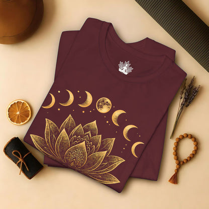 Golden Lotus & Moon Phases Tee