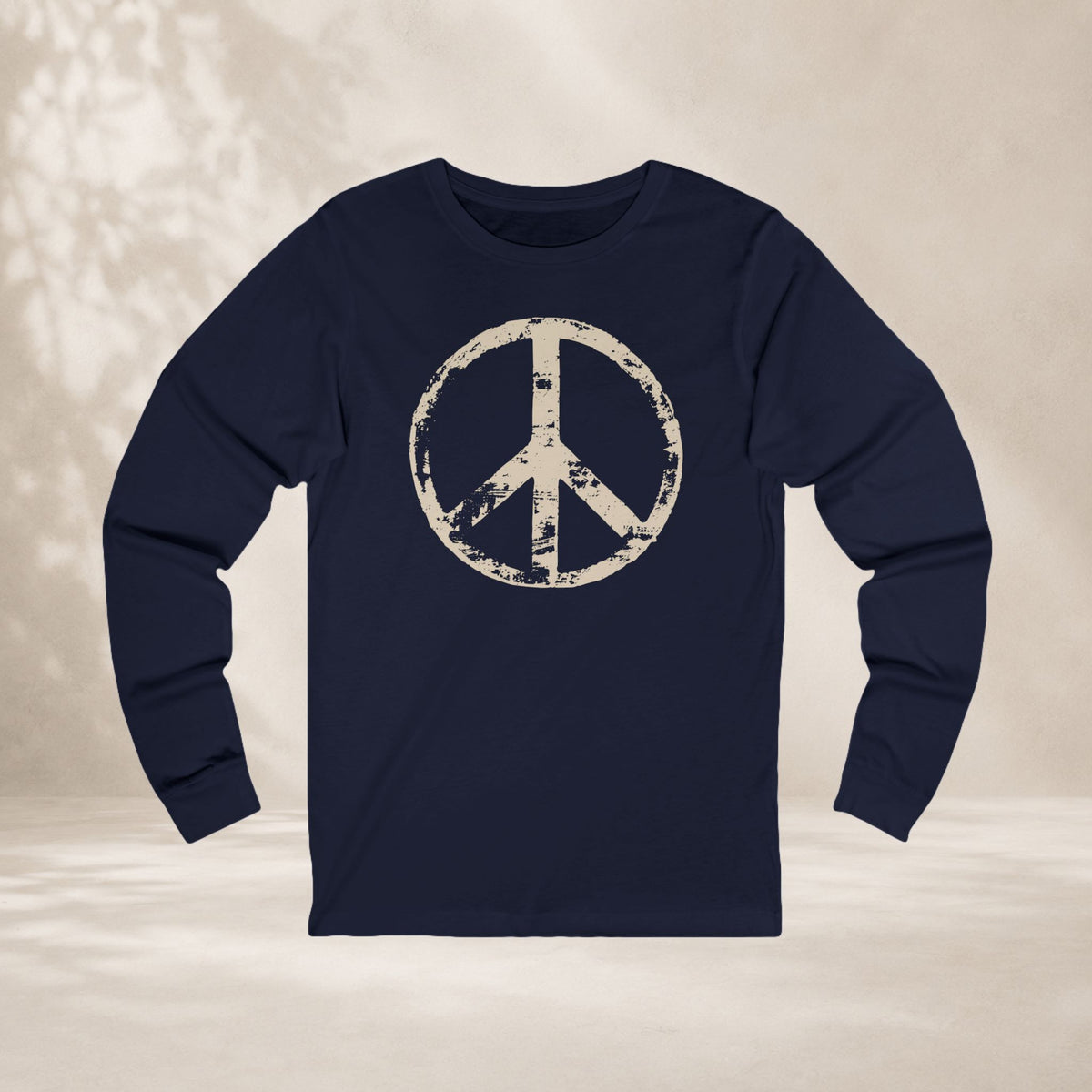 Vintage Peace Symbol Long Sleeve Tee