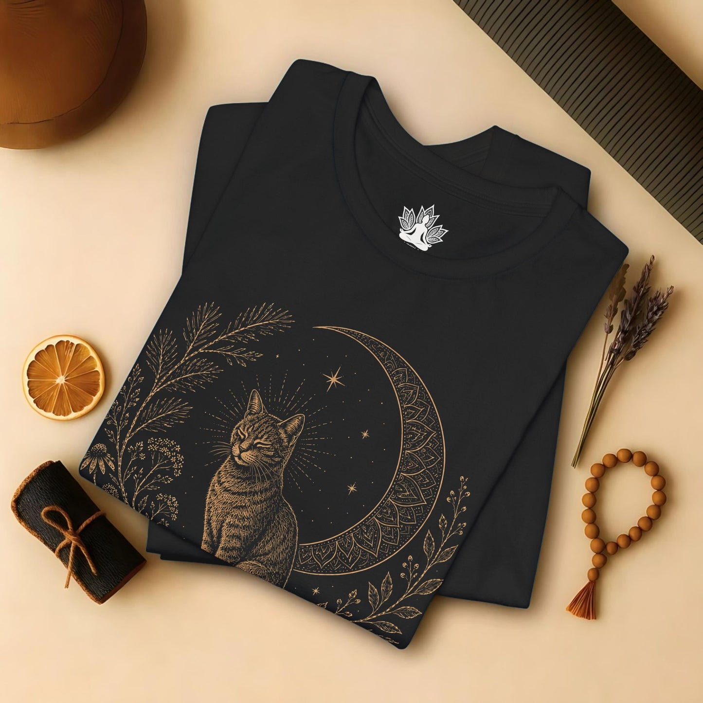 Cat Mandala Moon Tee