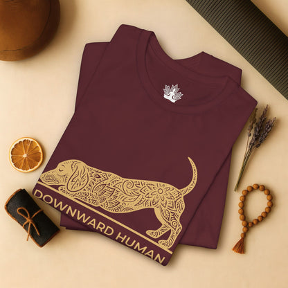 Teckel mandala 'Downward Human' - Chien Saucisse