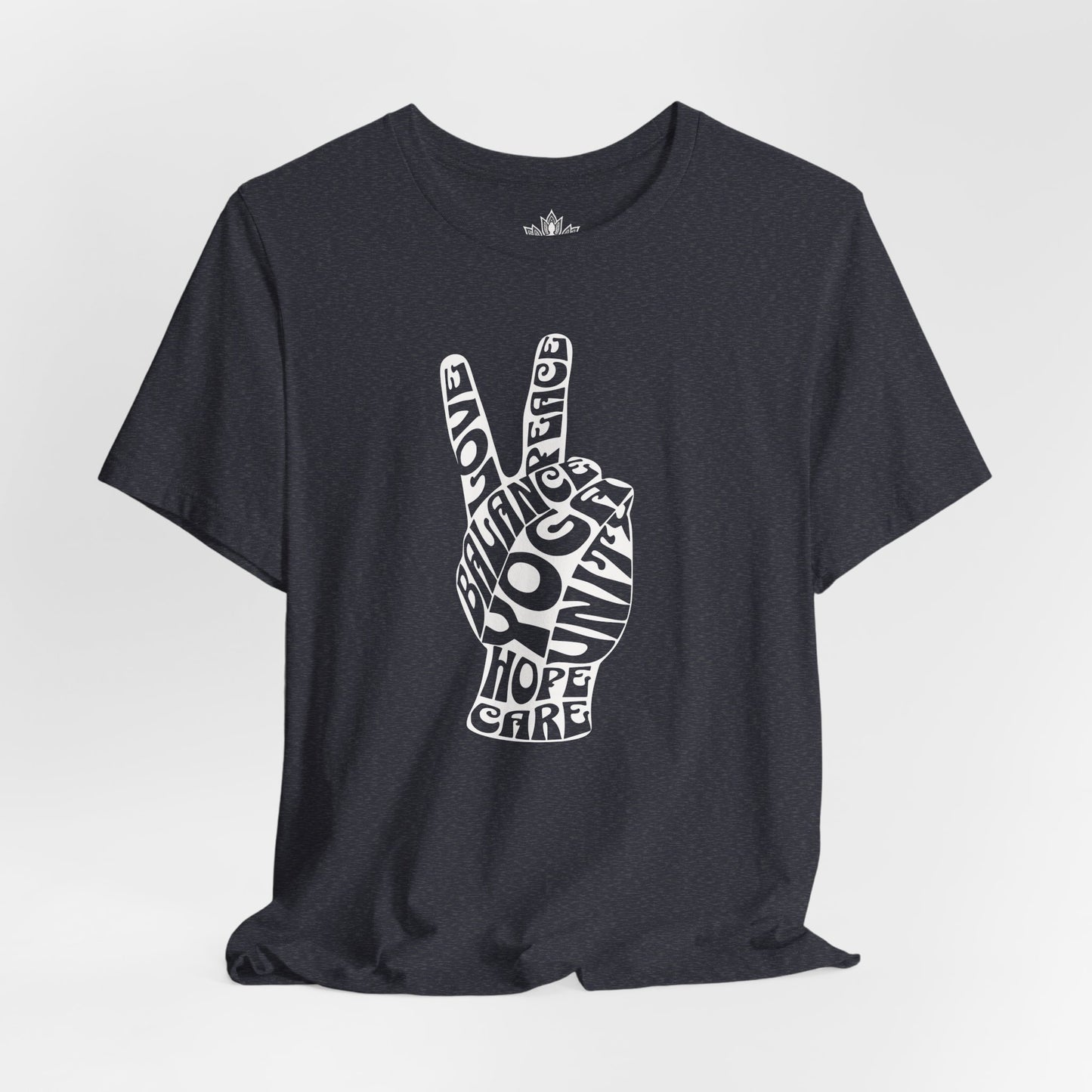 Peace Hand – Retro Word Art Tee