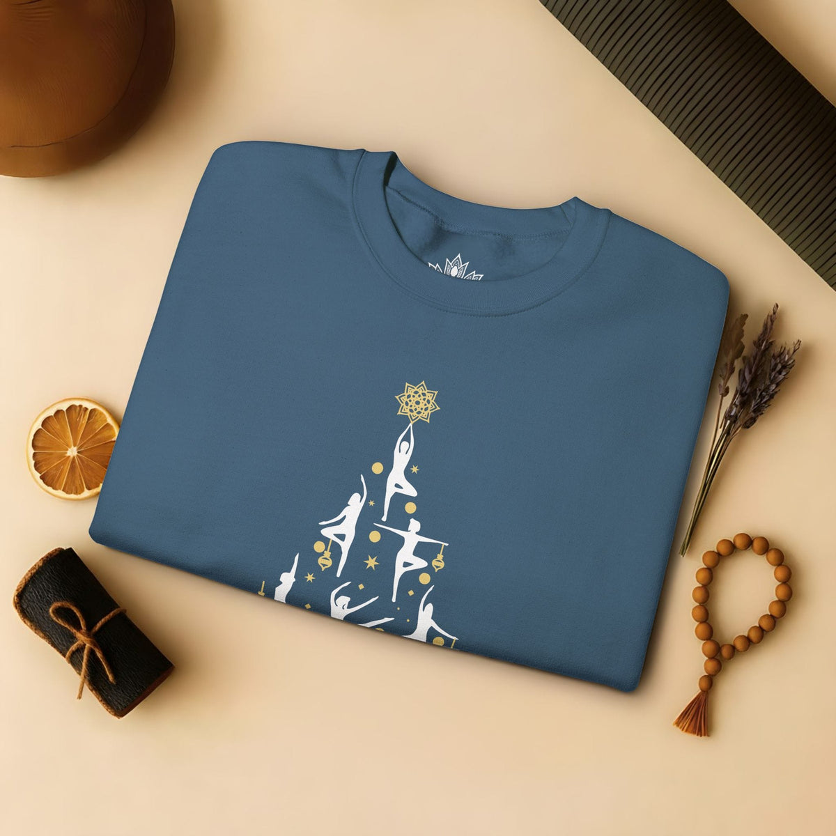 Printify Sweatshirt Yoga Poses Christmas Tree Sweatshirt Yoga Poses Christmas Tree Sweatshirt