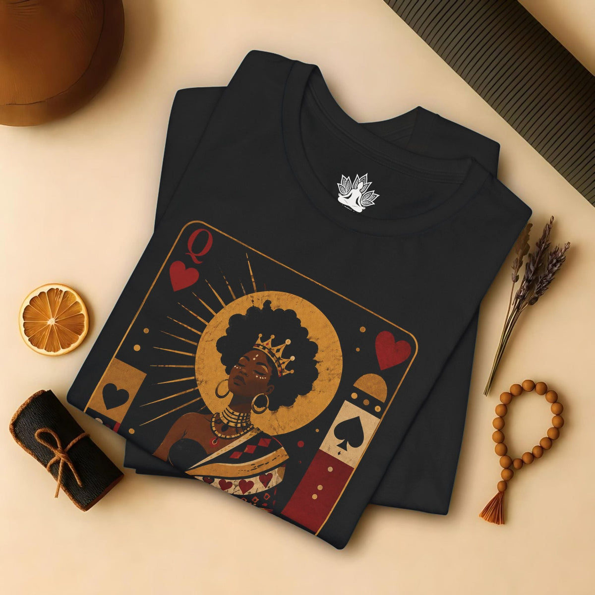 Printify T-Shirt Meditating Queen of Hearts Tee Meditating Queen of Hearts Tee