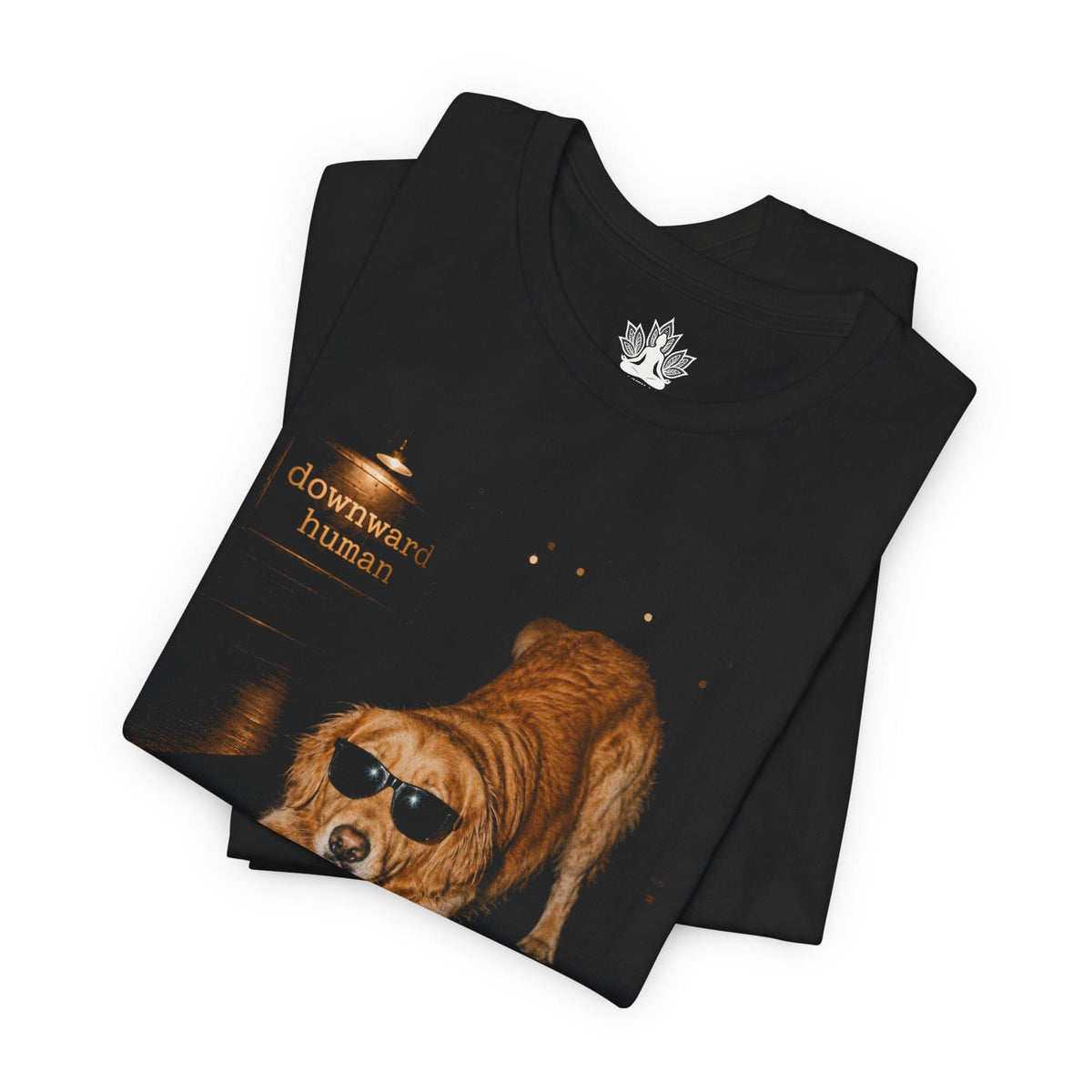 Printify T-Shirt Downward Human Dog With Swag Men Tee Downward Human Dog With Swag Men Tee