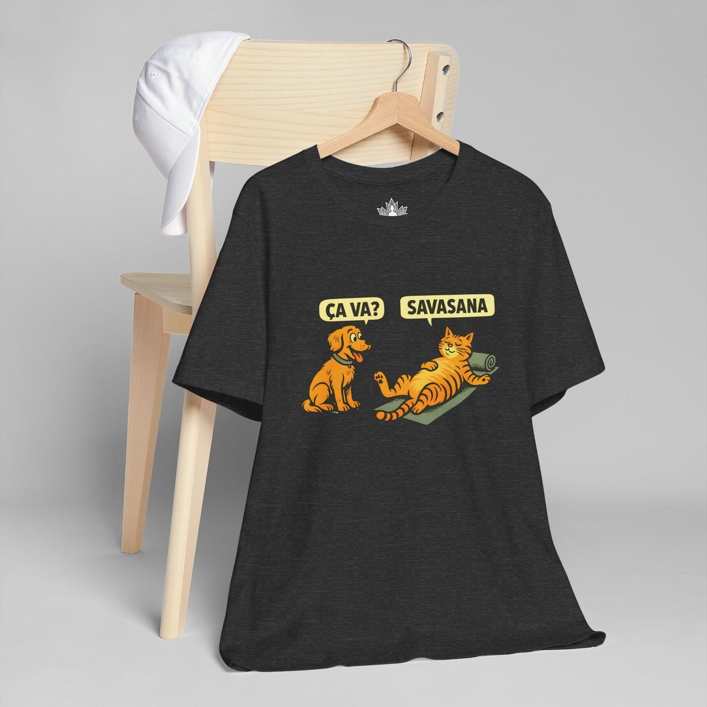 Ça Va French Savasana – Funny Pets Yoga Men Tee