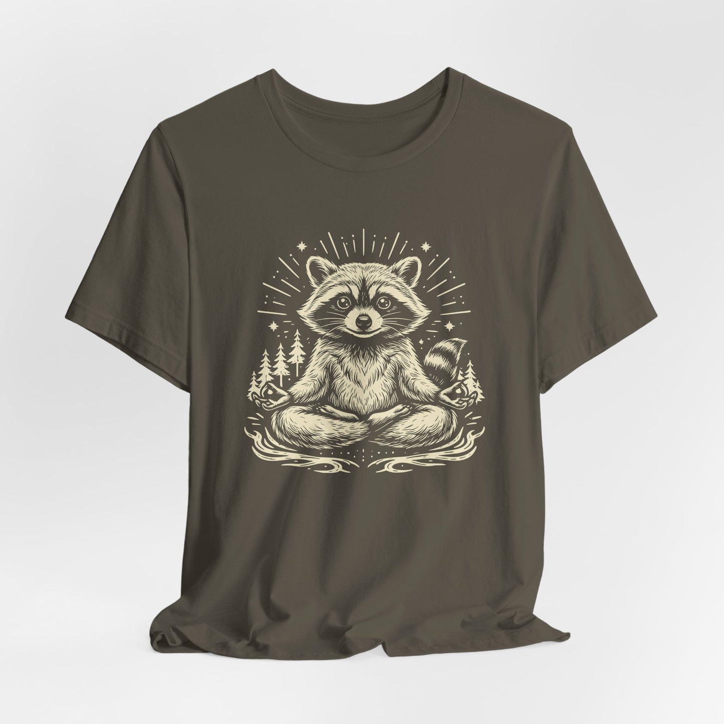 Cute Meditating Raccoon – Animal Spirit Tee