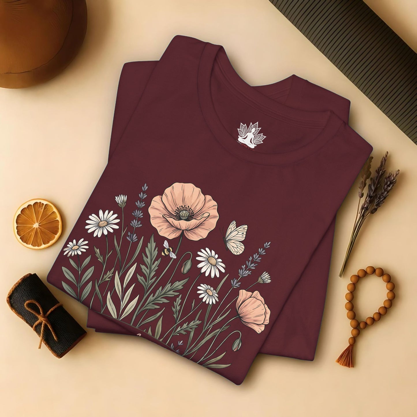 Earth Laughs in Flowers – Mindful Floral Quote Tee