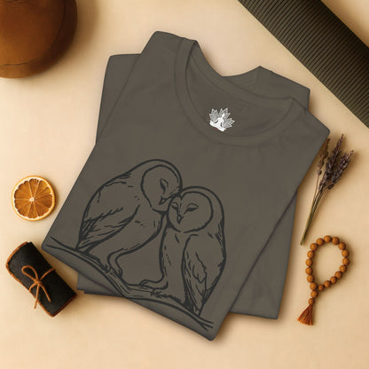 In Stillness We See – Heart Owl Meditation Tee