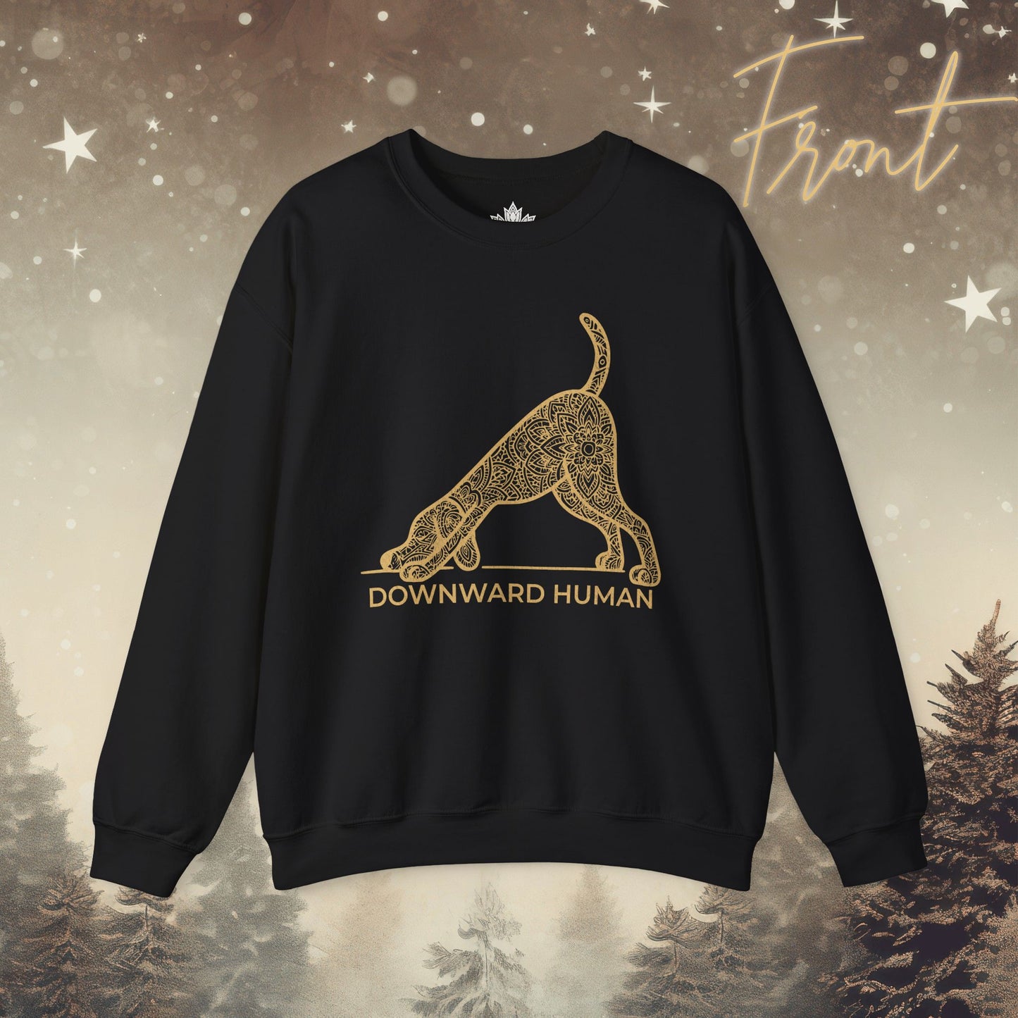 Downward Human Sweater - Mandala Dog