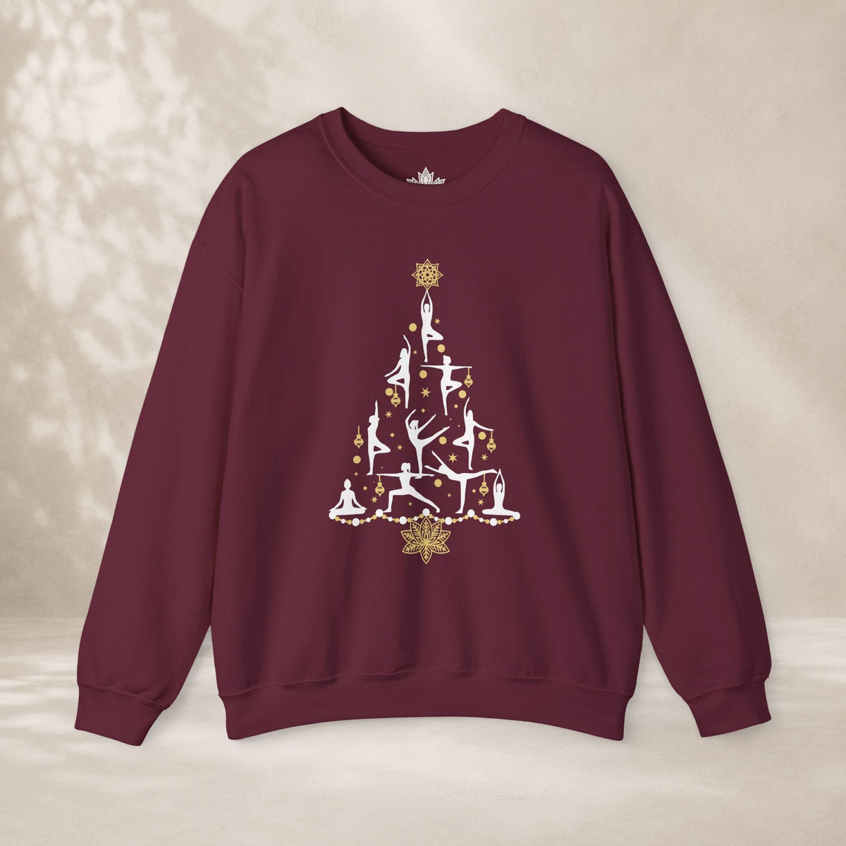 Printify Sweatshirt Yoga Poses Christmas Tree Sweatshirt Yoga Poses Christmas Tree Sweatshirt
