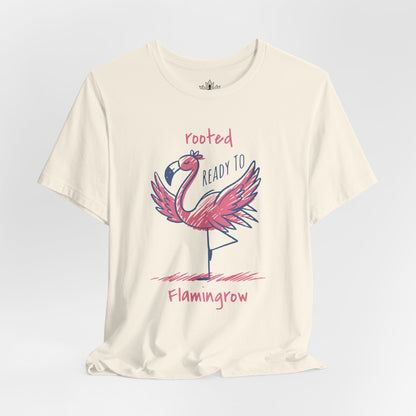 Flamingrow Tree Pose – Rooted & Mindful Flamingo Tee