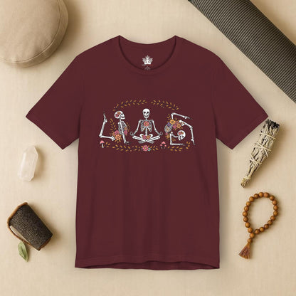 Floral Skeletons – Yoga Halloween Tee