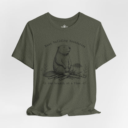 Busy Building Boundaries Beaver Tee