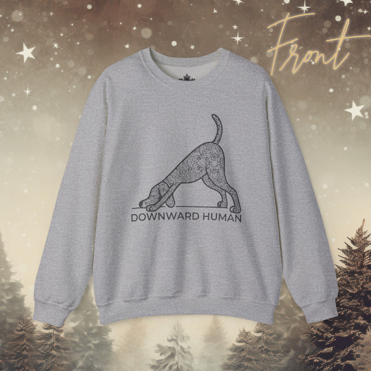 Downward Human Sweater - Mandala Dog