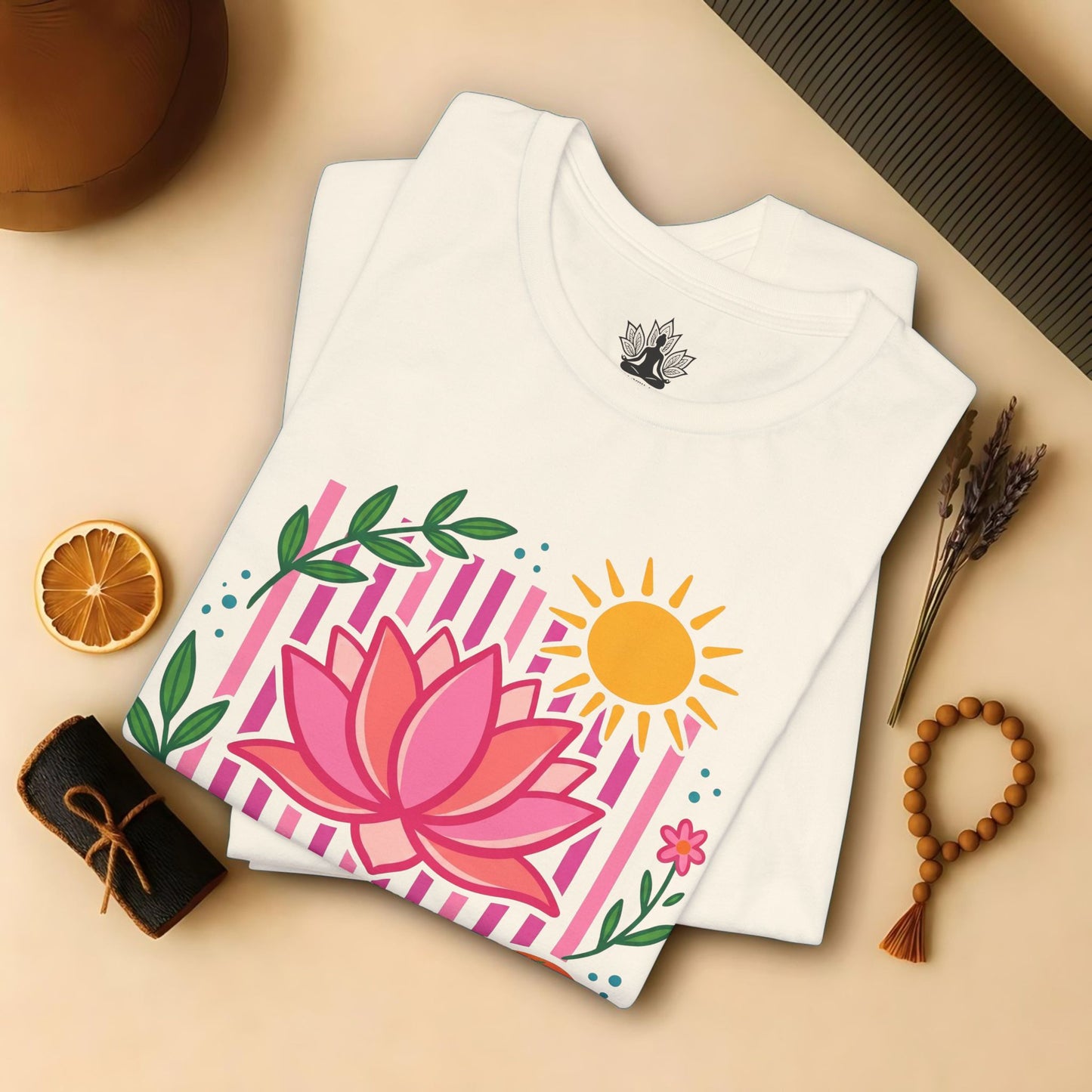Sunlit Lotus Feather Tee