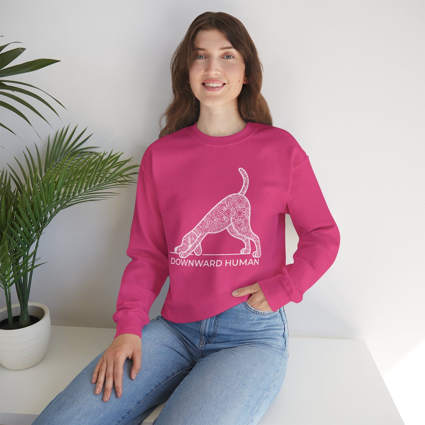 Downward Human Sweater - Mandala Dog