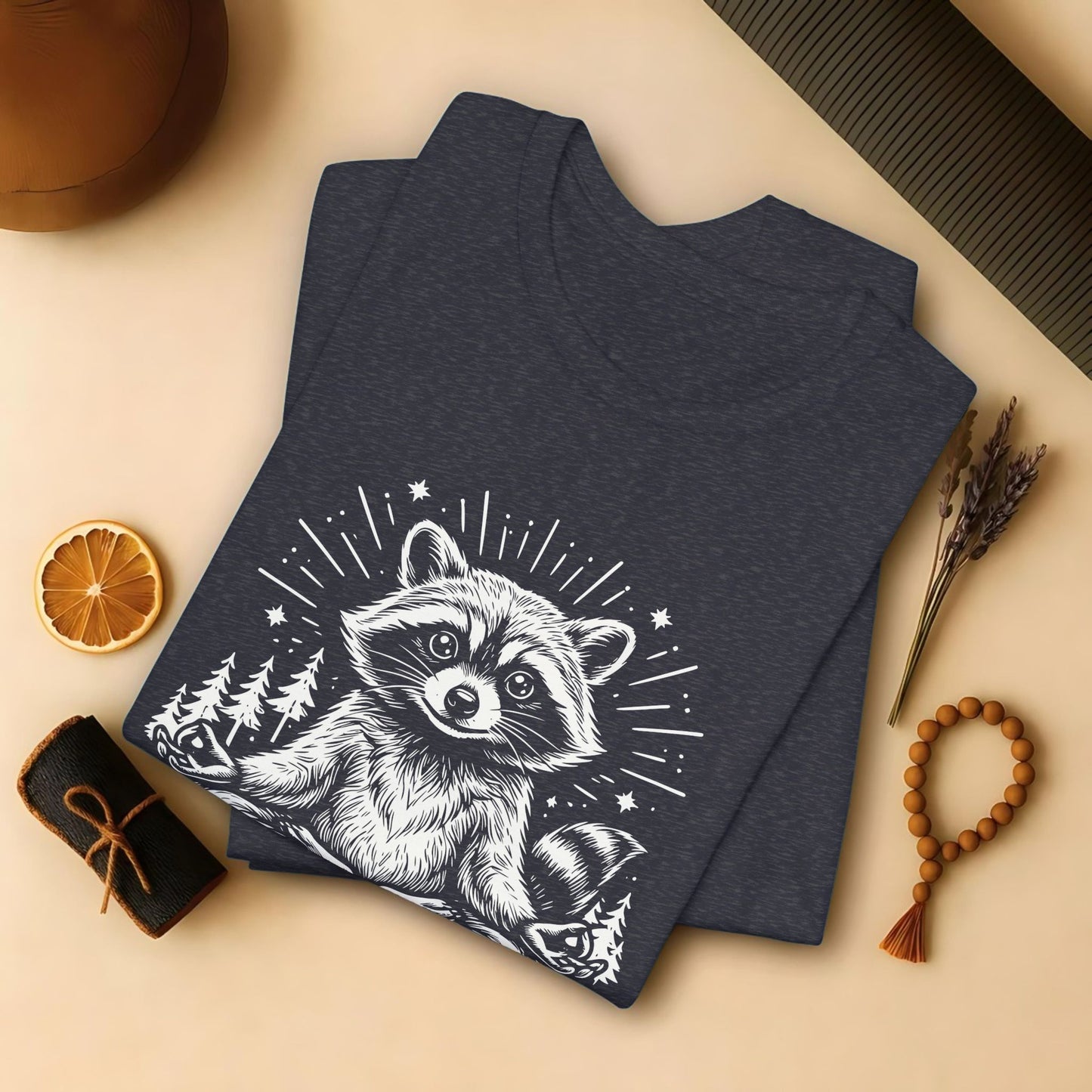 Cute Meditating Raccoon – Animal Spirit Tee