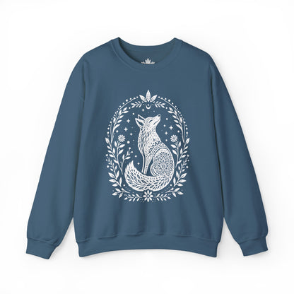 Boho Mandala Fox Linocut Sweatshirt