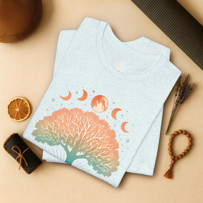Mystic Roots Rising - Pastel Lunar Mandala Tee