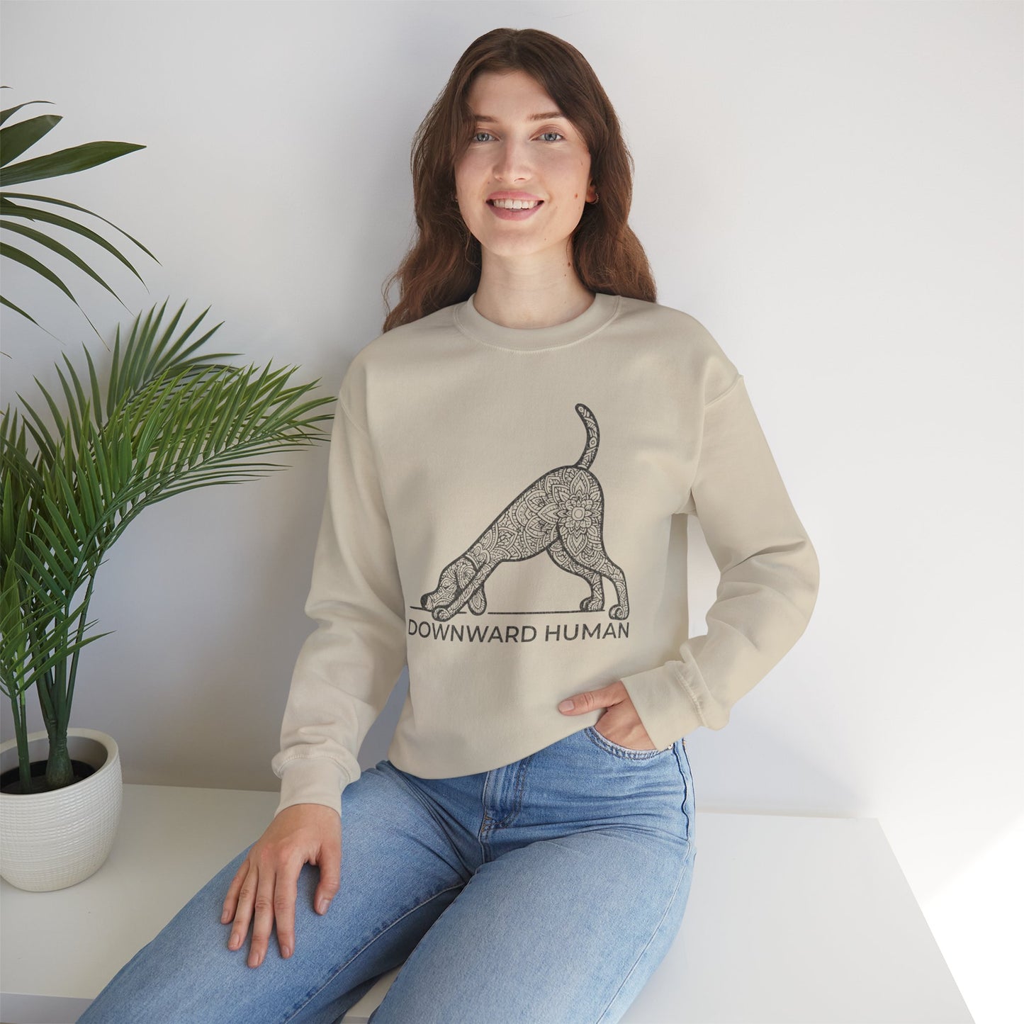 Downward Human Sweater - Mandala Dog