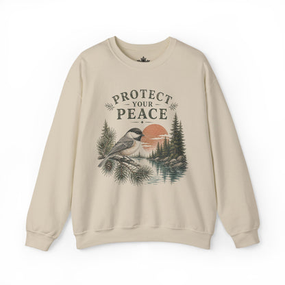 Protect Your Peace Retro Chickadee Sweatshirt